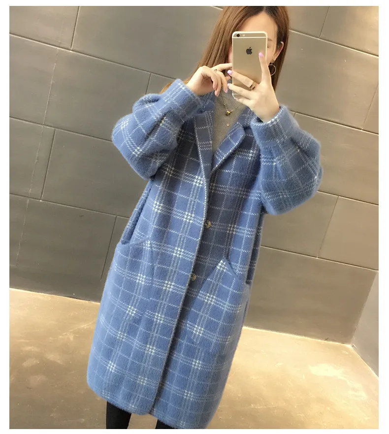 

Faux Mink Velvet Fairy Coat Women's Autumn and Winter 2020 New Style Korean-style Sweater Women's Loose Mid-length Overcoat Fash