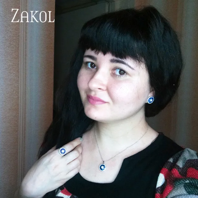 ZAKOL классическое ожерелье Сердца и Стрелы с высококачественными AAA + CZ кубическим