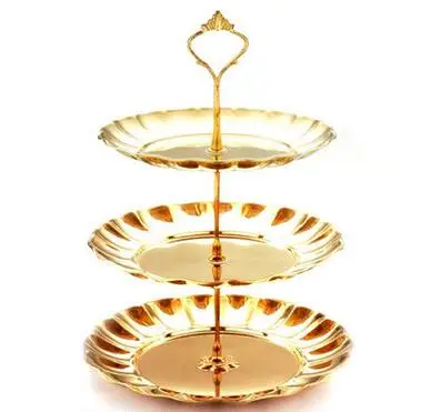 V stainless steel Горячая Распродажа 2-3 ярусная подставка для торта, металлический буфет, десерт, фрукт для кекса, блюдо для еды, сервировочный дисплей, держатель, принадлежности для свадебной вечеринки - Цвет: V stainless steel
