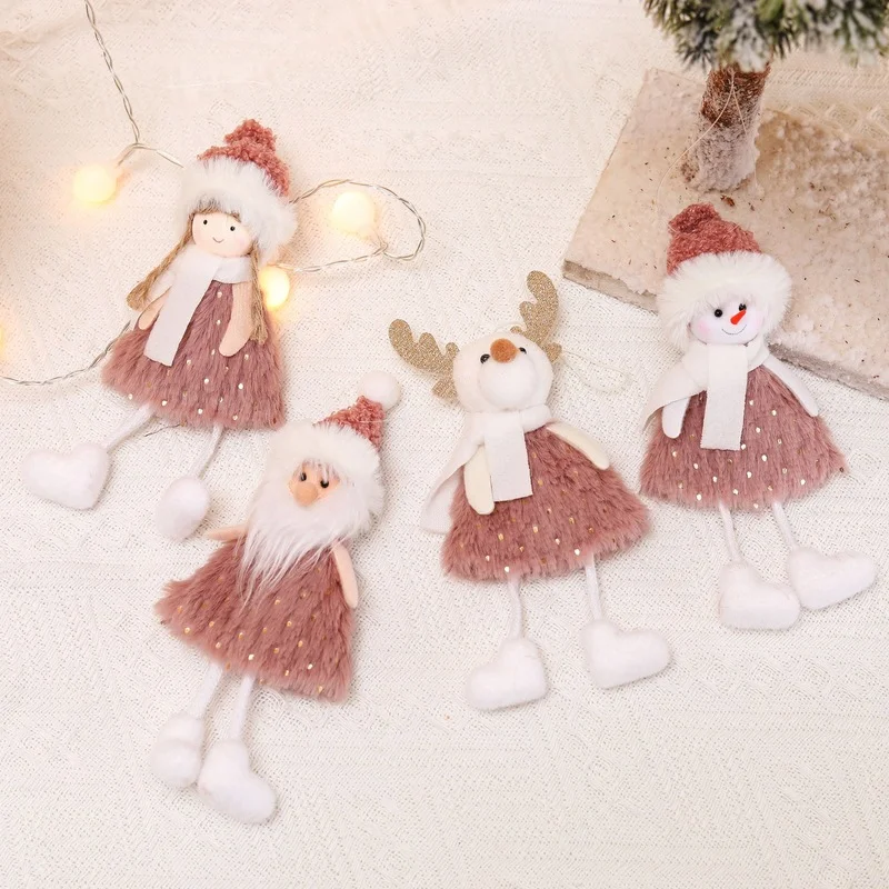 Christmas Decorations for Tree Hanging Santa Claus Elk Pendant Angel Doll Ornaments Xmas Gift Navidad Noel New Year | Дом и сад
