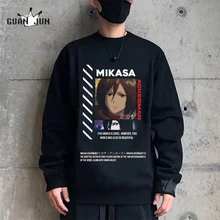 

Attack on Titan Sweatshirts Man Hoody 2021 Makasa New Arrival Clothes Harajuku Streetwear Tracksuits Black Supoleron Hombre