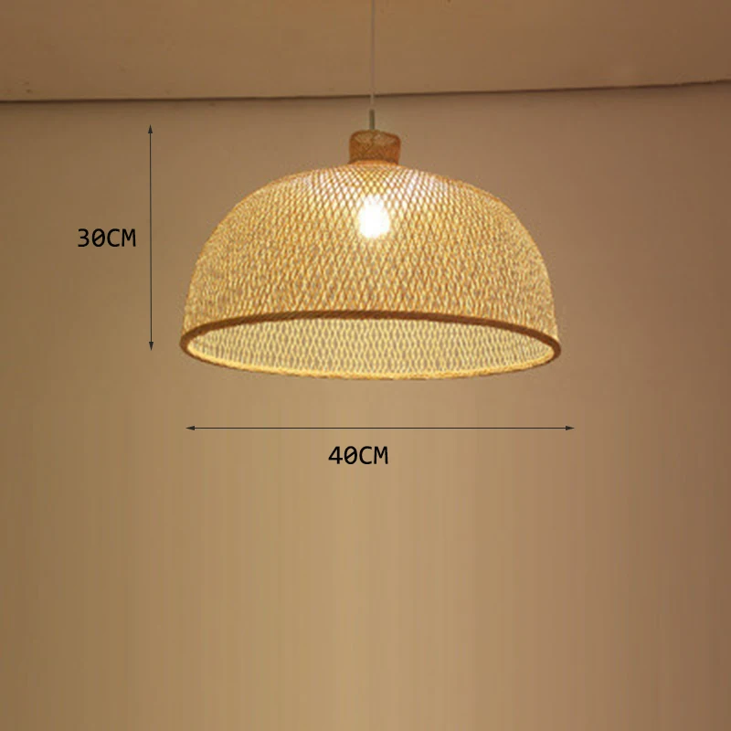 В японском стиле бамбуковое плетение Фонарь подвесной светильник s светильник ing Лофт домашний декор подвесной светильник для гостиной спальни светильник - Цвет корпуса: 40X30CM