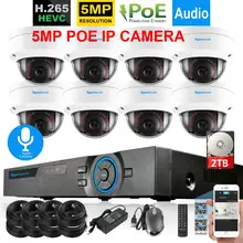 Toprohomie H.265+ 8CH POE IP CCTV Системы 48V 5MP безопасности камера Аудио запись POE IP Камера ночного видения Камеры скрытого видеонаблюдения