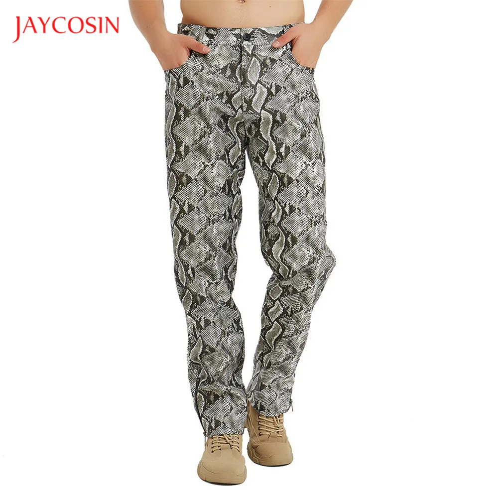 Joycosin, новинка, зимние мужские штаны, повседневные, модные, Мужские штаны, рисунок питона, прямые, официальные, длинные штаны, уличная одежда, комбинезоны