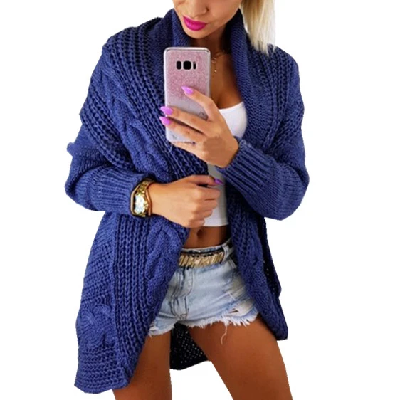 

2019 Autumn Winter Knitting Cardigan Sweater Women Irregular Long Sleeve Loose Casual Plus Size Poncho Solid Color Female Coat