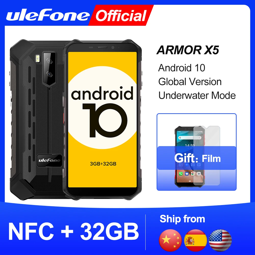 Ulefone Armor X5 Android 32GB 3GB WCDMA/GSM/LTE NFC Octa Core Face Recognition 13mp New