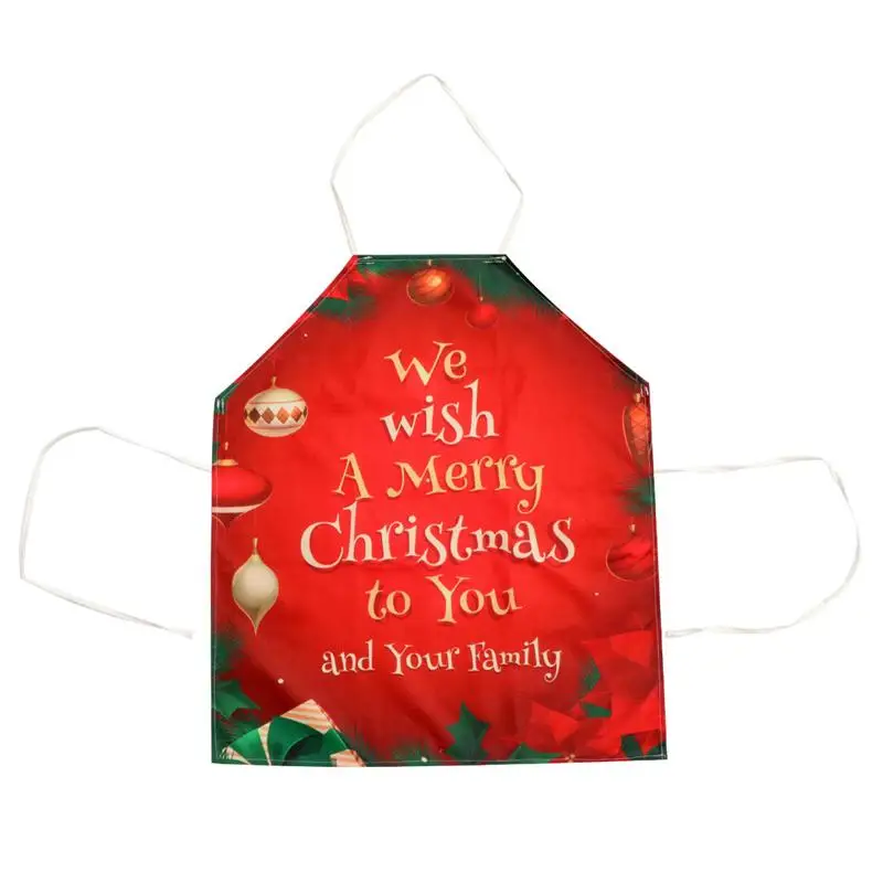 

Christmas Apron Christmas Ornaments XMAS Theme Pattern Baking Apron Decorative Kitchen Apron Christmas Decorations For Home