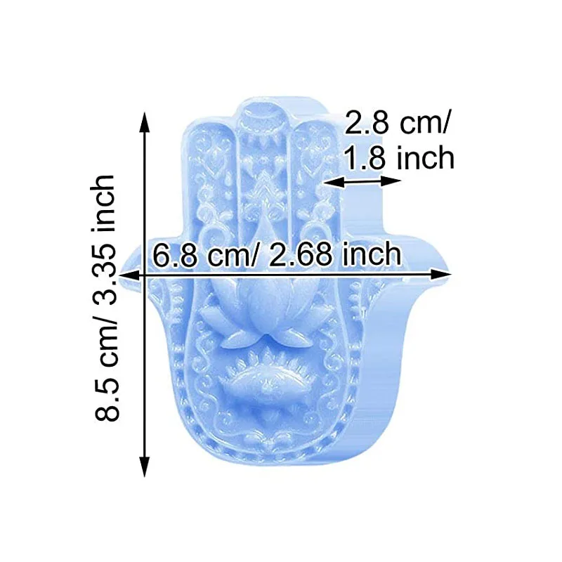 Silicone Soap Molds Hand of Fatima Lotus in Palm 1Pcs for DIY Candle Making
