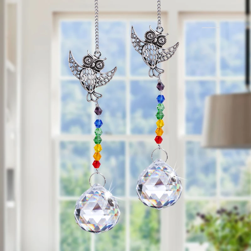 H& D упаковка из 2, чакра хрустальный шар Suncatcher Ручной Работы Радуга Висячие ангел-хранитель украшения для дома, свадьбы, растений, окна