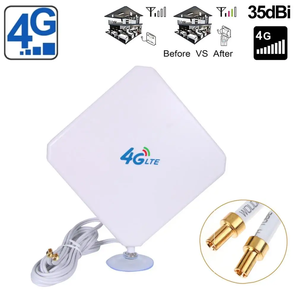 35dBi 4G LTE Dual MIMO Antenna Booster Aerial TS9 Plug with Cable for Huawei e8372 E398 e392 e8377 |