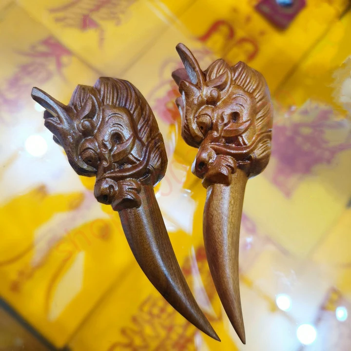 

Taoist supplies, jujube wood, dragon head teeth pendant, Taoist magic tools, Taoist crafts