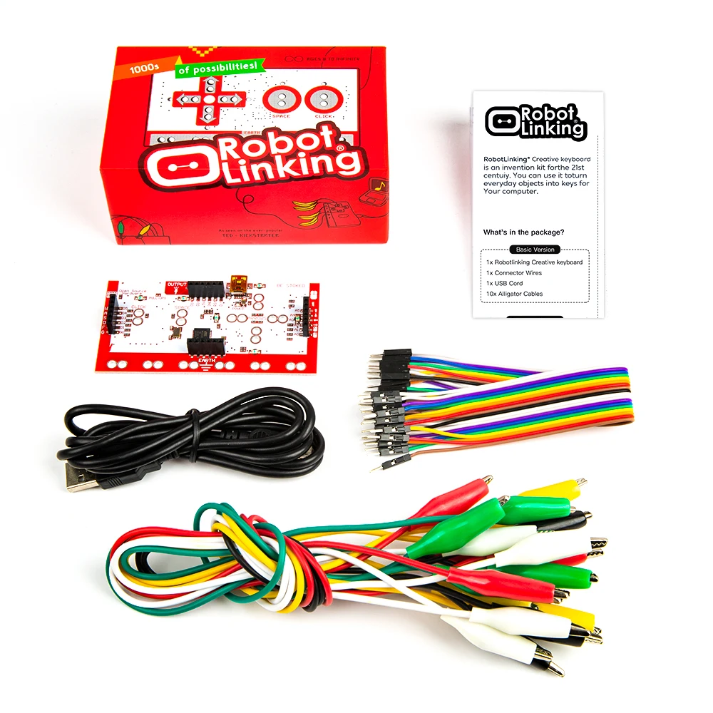  Hot Alligator Clip Jumper Wire Standard Controller Board DIY Creative Keyboard Kit Basic Version Ed