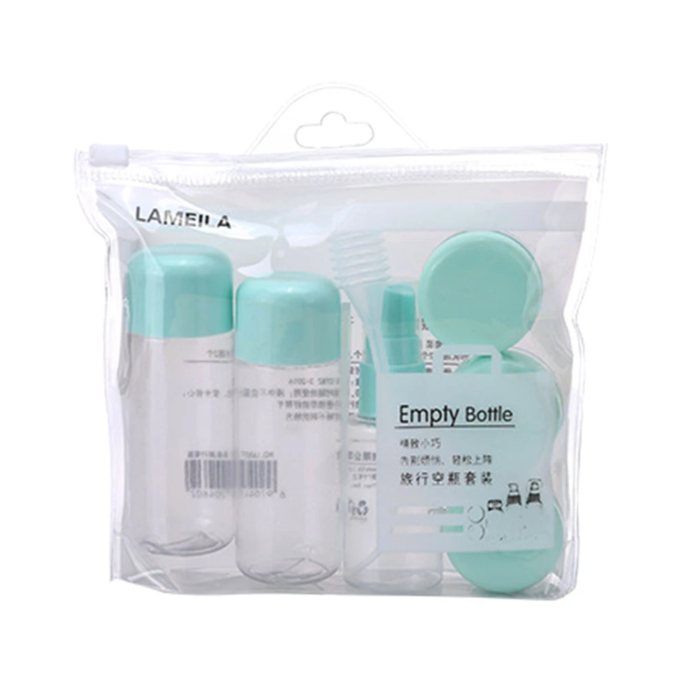 

1 Set Travel Bottle With Spray Bottle Refillable Essential Oil Jar Portable Empty Atomizer Shampoo Cream Cosmetics Container