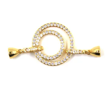 

DIY accessories 14K Gold Filling circle large jade pearl necklace bracelet sweater chain link clasp lock link clasp