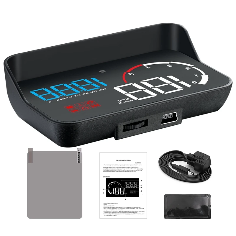 Автомобильный проектор на лобовое стекло M10 цифровой спидометр Obd2 с индикатором