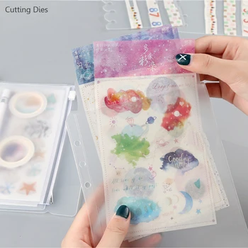 

2019 A5 A6 Transparent Color PVC Inner Sheets Pockets Album Holder For Photo Album Scrapbook Props Stickers Diy Storage Pockets