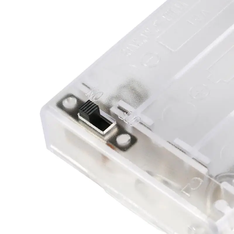 3xAA Battery 4.5V Holder Box Case With Switch Lead Transparent for DIY AA Battery Ho