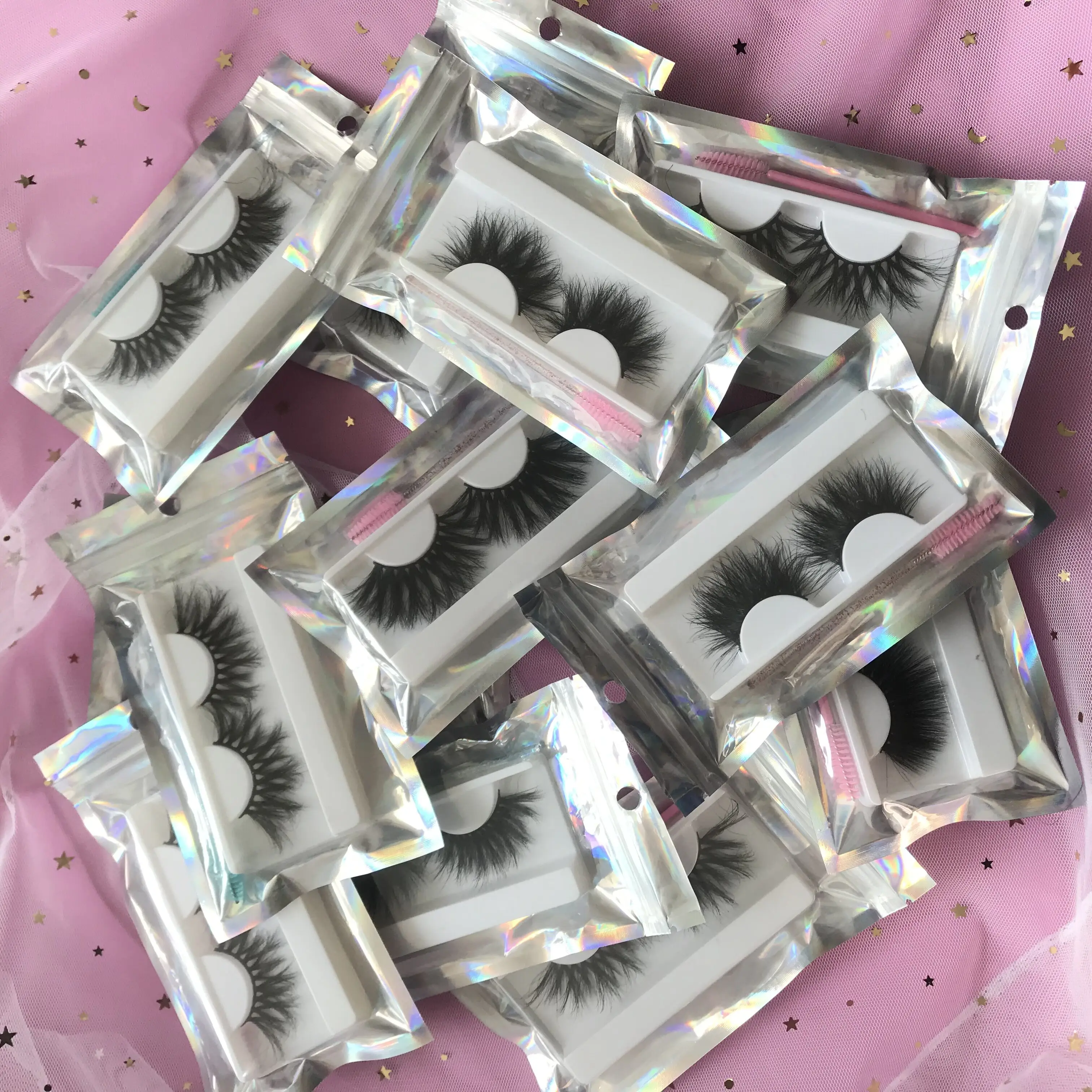 Resuable Mink Eyelashes 25mm Fluffy Lashes Wholesale Long Fake False Full Strip Eye Lashes In Bulk Vendor Supplier 10 Pairs