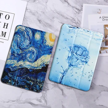 

Tablet fundas for Samsung Galaxy Tab 2019 SM-T510 SM-T515 T510 T515 Cover Painted PU leather Case Flip Stand Smart Cover Cases
