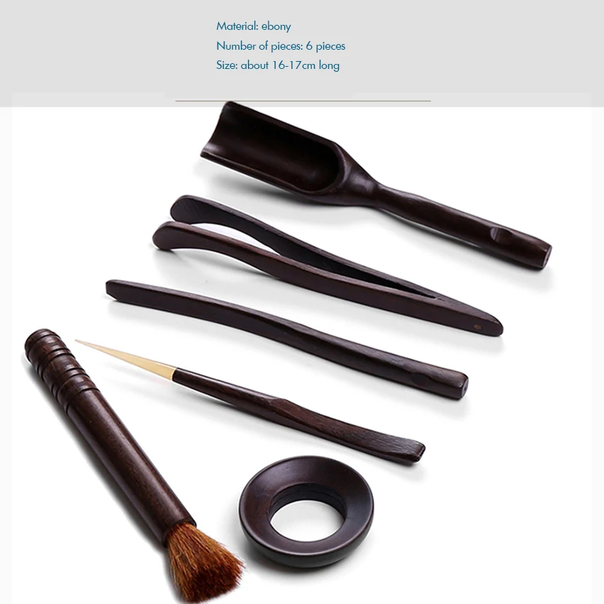 Bamboo Wooden Tea Accessories Chinese Kungfu Tea Ceremony Utensils Set Needle Tweezer Clip Strainer Gift Lovers