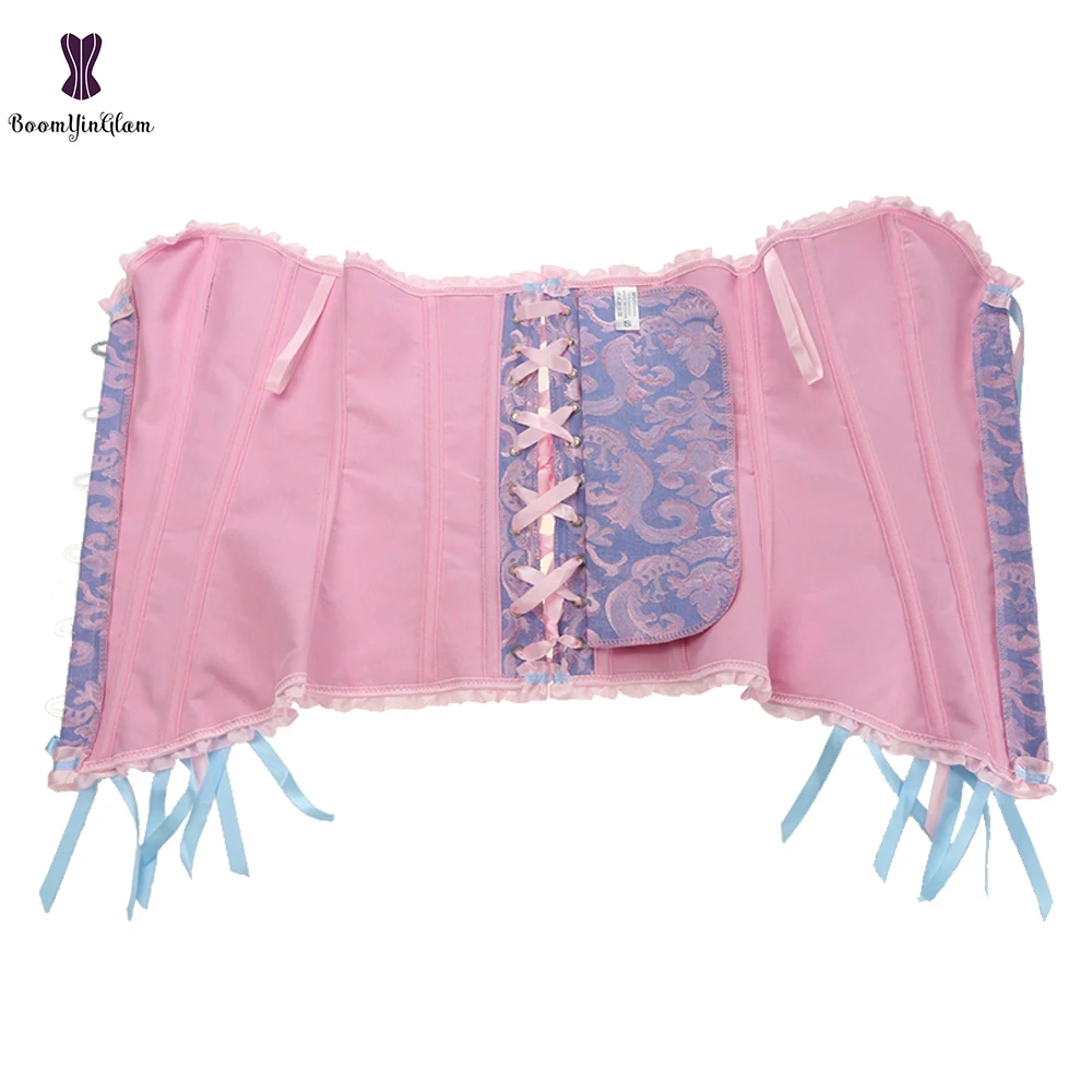 7 Colors Can Be Chosen Women Body Shaper Size XS To 6XL Vintage Pleated Corset Bustier With G String 810#