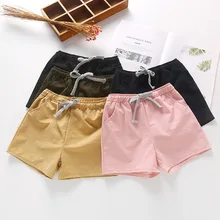 Summer Childrens Korean Version Of Neutral Childrens Trousers Pure Sports Shorts Mid-waist Leisure Pants Leather Belt