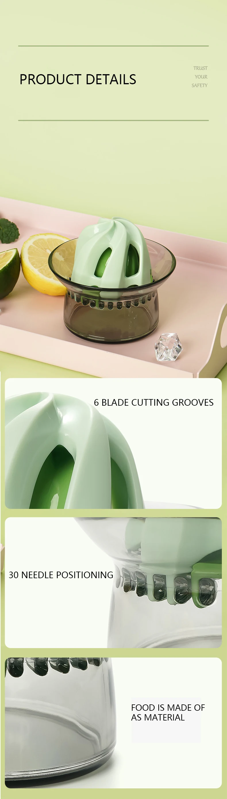 Portable Lemon Juicer Fruit Vegetable Manual Pressing Controller Blender Household Mini Juice Maker Multifunctional Kitchen Tool