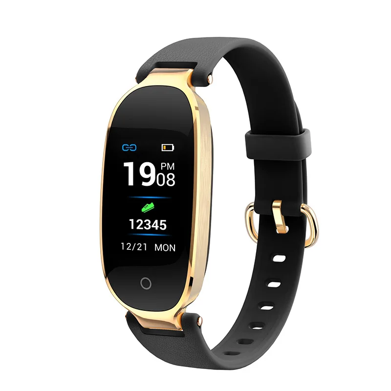 S3plus Sport Women Smart Bracelet Fitness Wristband Heart Rate Monitor Pedometer Smartband for Ladies Girl Xiaomi mi 2 3 4 Band - Цвет: S3plus Black Gold