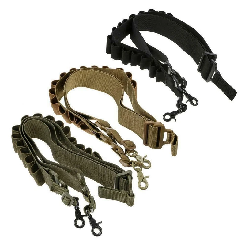 

Tactical Gun Sling Two Point Shotgun Rifle Sling Shotgun Shell Holder Gun Belt Strap Hunting Gun Accessories for 15 Shells