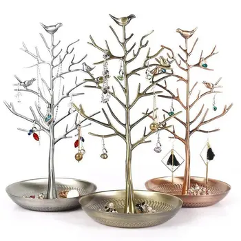 

Bird Tree Jewelry Tower Earring bangle Necklace Three-layer Jewlry display holder Circular Earring Stand Jewelry Stand