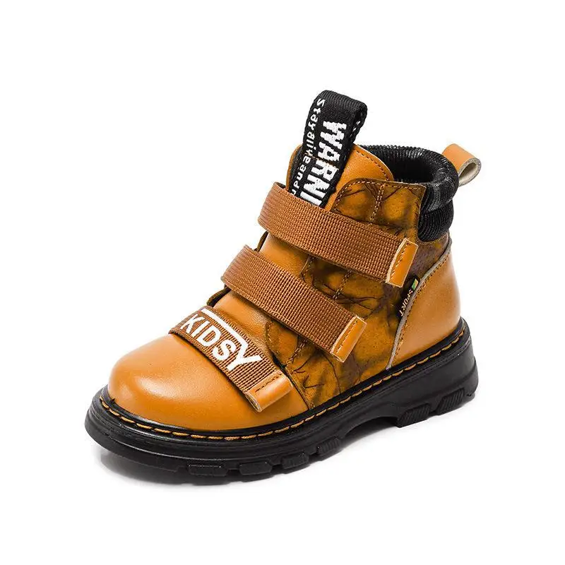 

2020 Winter Boys Boots Kids Shoes Genuine Leather Fashion Martin Boots Student Sneakers Plus Velvet Warm Children Snow Boots New