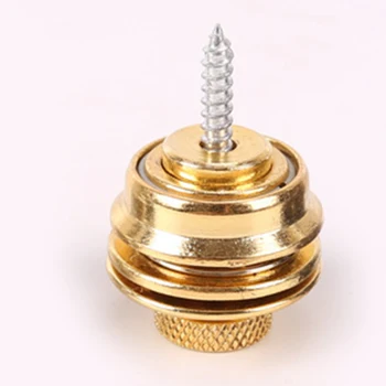 

Black Gold Guitar Strap Lock Straplock Button Guitar Buckle Skidproof For Acoustic Electric Bass Strap Silver