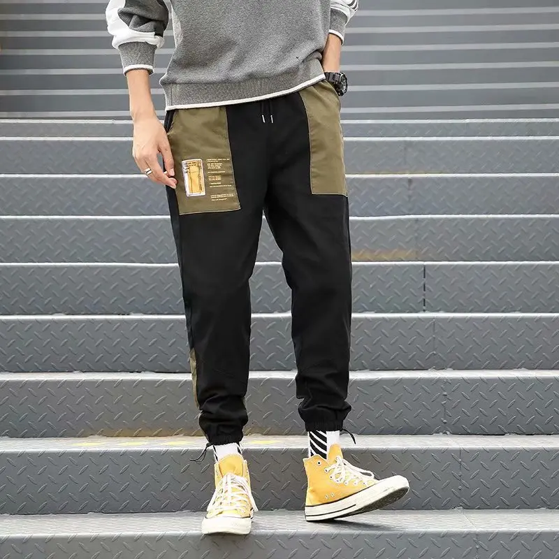 Men Black Joggers Casual Pants Summer Mens Big Pockets Cargo Pants Male Streetwear Overalls Sweatpants