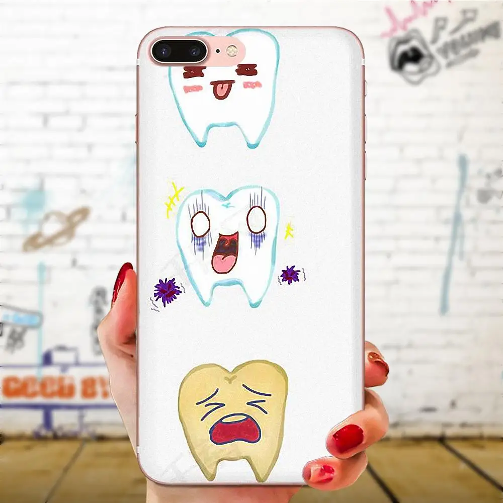 С милым рисунком зубов мягкий чехол для телефона Galaxy Grand A3 A5 A7 A8 A9 A9S On5 On7 Plus Pro Star 2015