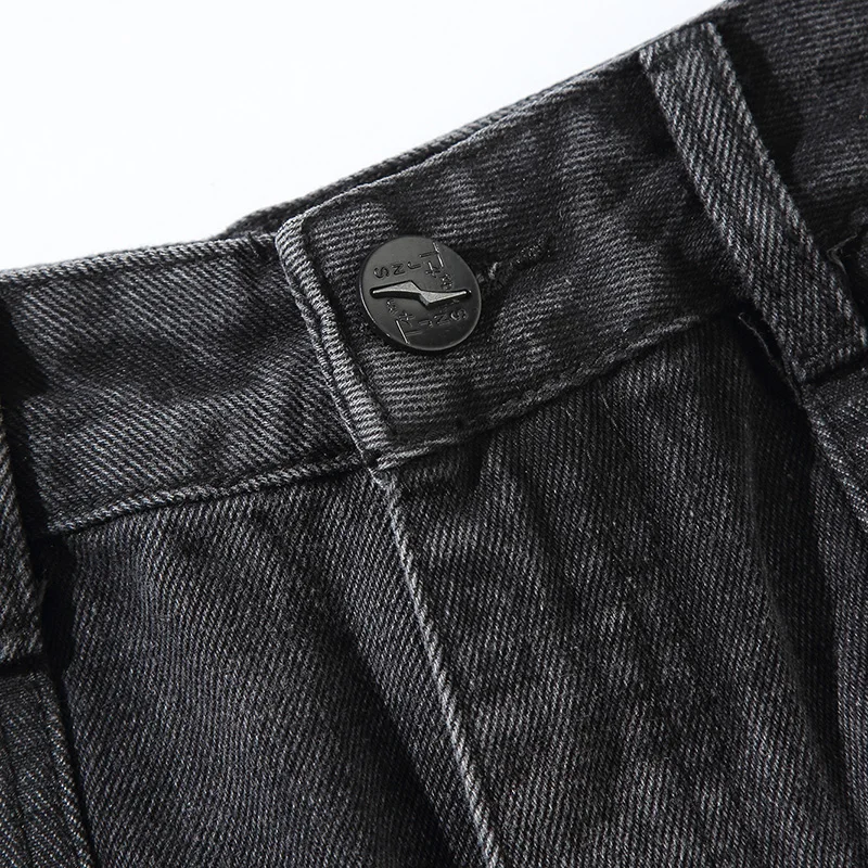Американские уличные модные мужские джинсы Черные Серые свободные облегающие штаны-карго из денима штаны-шаровары Боковые Полосатые хип-хоп джинсы мужские джоггеры