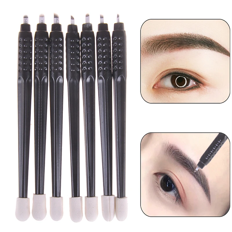Pluma de tatuaje desechable con agujas, maquillaje permanente para cejas, F9, F12, F14, U12, U14, U18, agujas, hojas de bordado