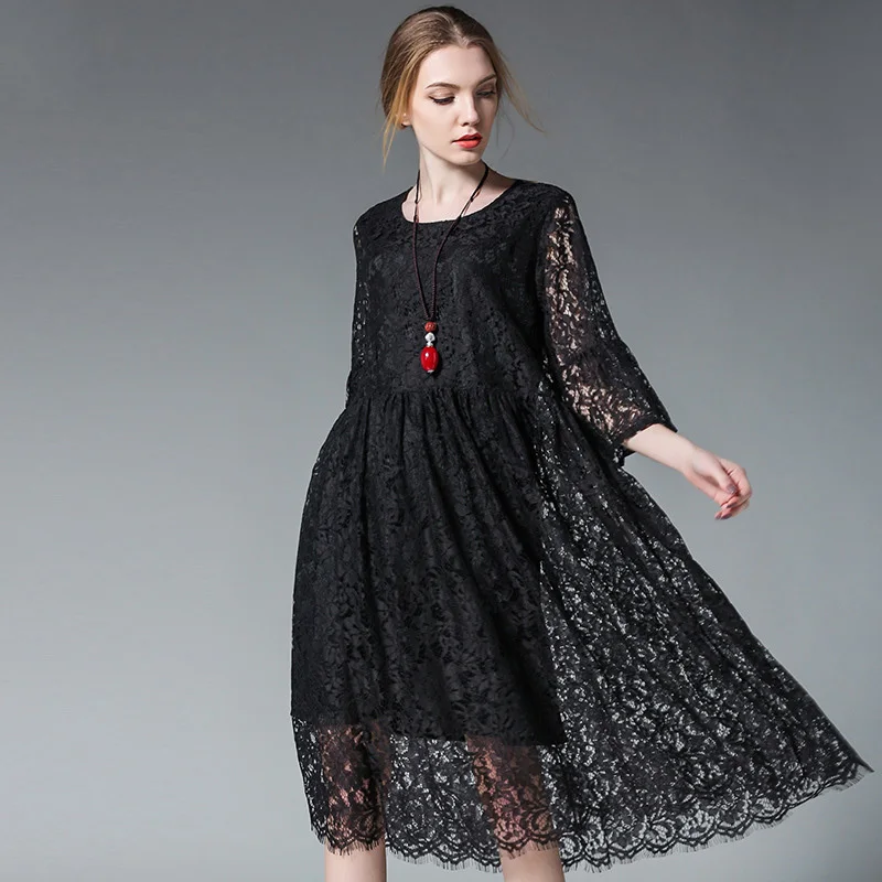 Платье С Кружевными Расклешенными Рукавами Купить