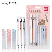 Ensemble de crayons mécaniques et de plomb 0.5mm HB, 6 pièces/paquet, Kawaii, crayon automatique avec gomme pour dessiner et écrire