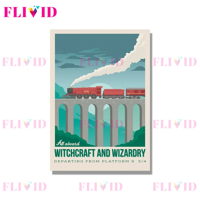 Famous Movie Witchcraft School Cartoon Scenery Nordic Poster Wall Art Canvas Painting Wall Pictures For Living Room Unframed B