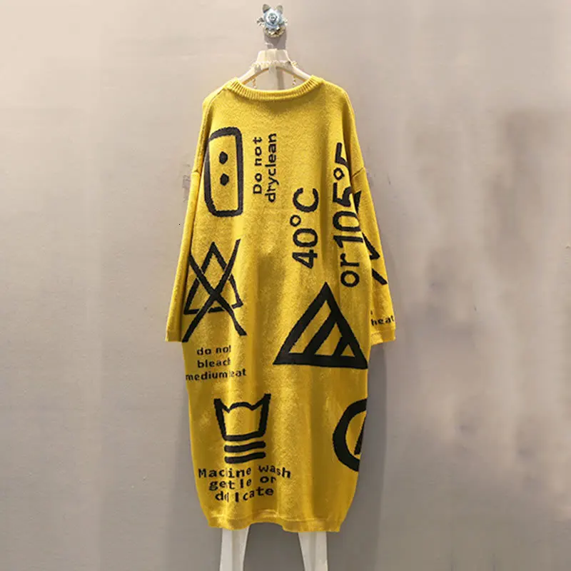 TVVOVVIN Knitted Geometrical Sweater Women Pullover Autumn Letter Small Fresh O Neck Full Sleeve Casual Style Sweater L530