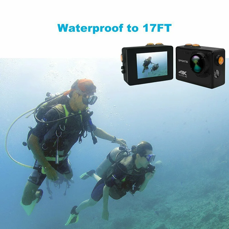 4K WiFi видеокамера профессиональная экшн-камера водонепроницаемая DV Спортивная камера Подводный комплект 170 ° широкоугольная WiFi Спортивная камера