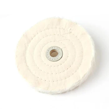 

6 150mm Cloth Wheel Wheel Kit White Buffing Mop Polish Polishing Arbor Buffer