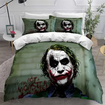 

HELENGILI 3D Bedding Set Clown Joker Print Duvet Cover Set Bedcloth with Pillowcase Bed Set Home Textiles #JO03