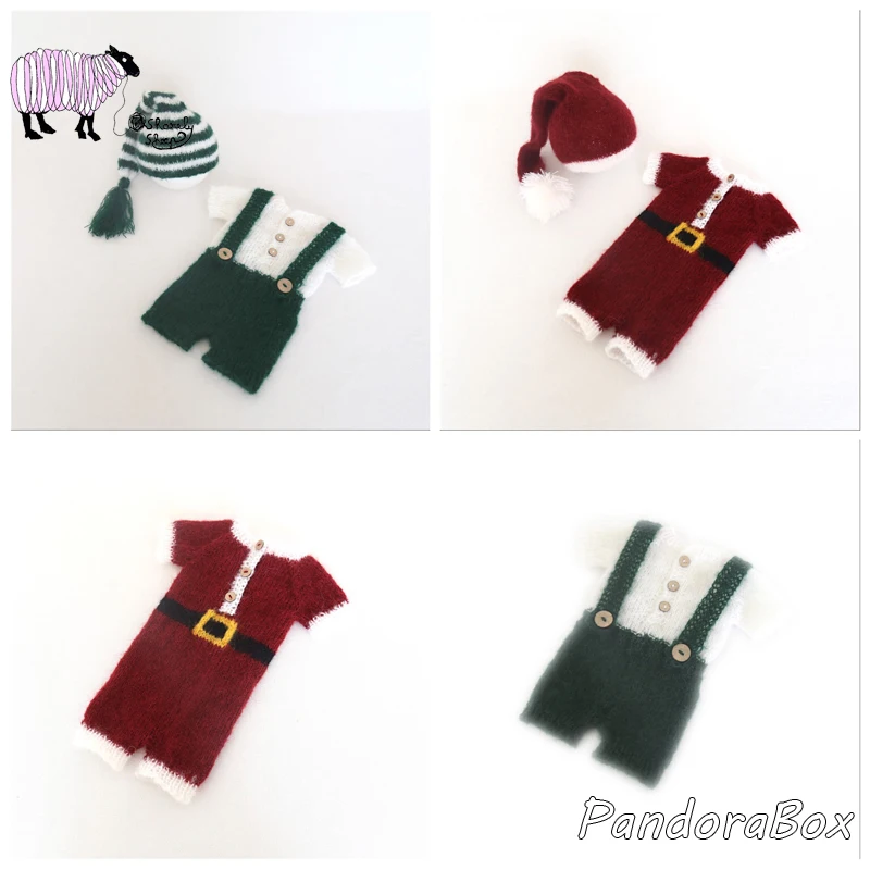 100%Handmade Baby Boy Girl Mohair Romper Newborn Photography Props Xmas Outfits Infant Photoshoot Clothes Baby fotoshooting Prop