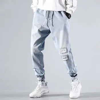 

2019 Jeans Male Korean Fashion Spring and Autumn Loose Joker Straight Barrel Harlan Legged Pants Male