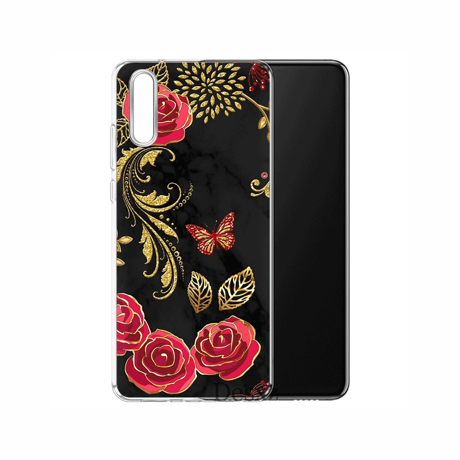 12 Чехол для мобильного телефона TPU для huawei P30 P20 P10 P8 P9 Lite Pro P Smart Z Plus крышка Бабочка белые розы цветок - Цвет: 12