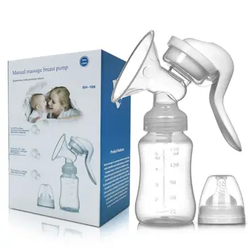 

New 1Set Manual Breast Pump Powerful Sucker Milk Extractor 150ml Baby Nipple Suction Feeding Milk Storage Bottle Sucking Tools