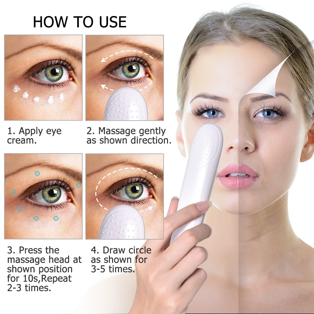 EMS Eye Massager Instrument de vibrații de încălzire Anti-rid Îndepărtarea cercurilor întunecate USB Reîncărcabil Absorbție profundă a nutriției_voghion.com