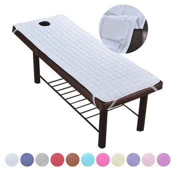 

Soft Polyester Massage Table Bed Sheet Elastic SPA Treatment Cover For Relaxation Forepart Hole Bedding Article Salon Couch ^o^