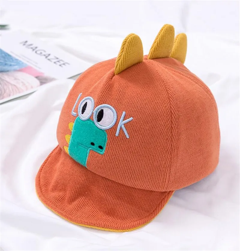 Kids Soft Brim Cap Girl Boys Autumn Adjustable Baseball Caps New Baby Cute Cartoon Design Cotton Hat Caps Pink Yellow Gray